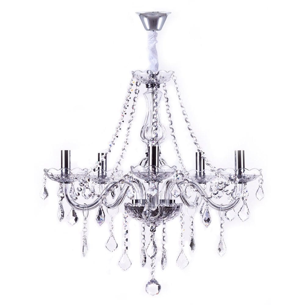 Lustre Maria Thereza para 5 Lâmpadas - Transparente