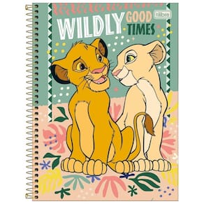 Caderno Rei Leão Capa Dura Espiral 80F 1 Matéria Escolar