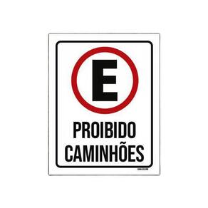 Placa Sinalização Estacionamento Proibido Caminhões 36X46