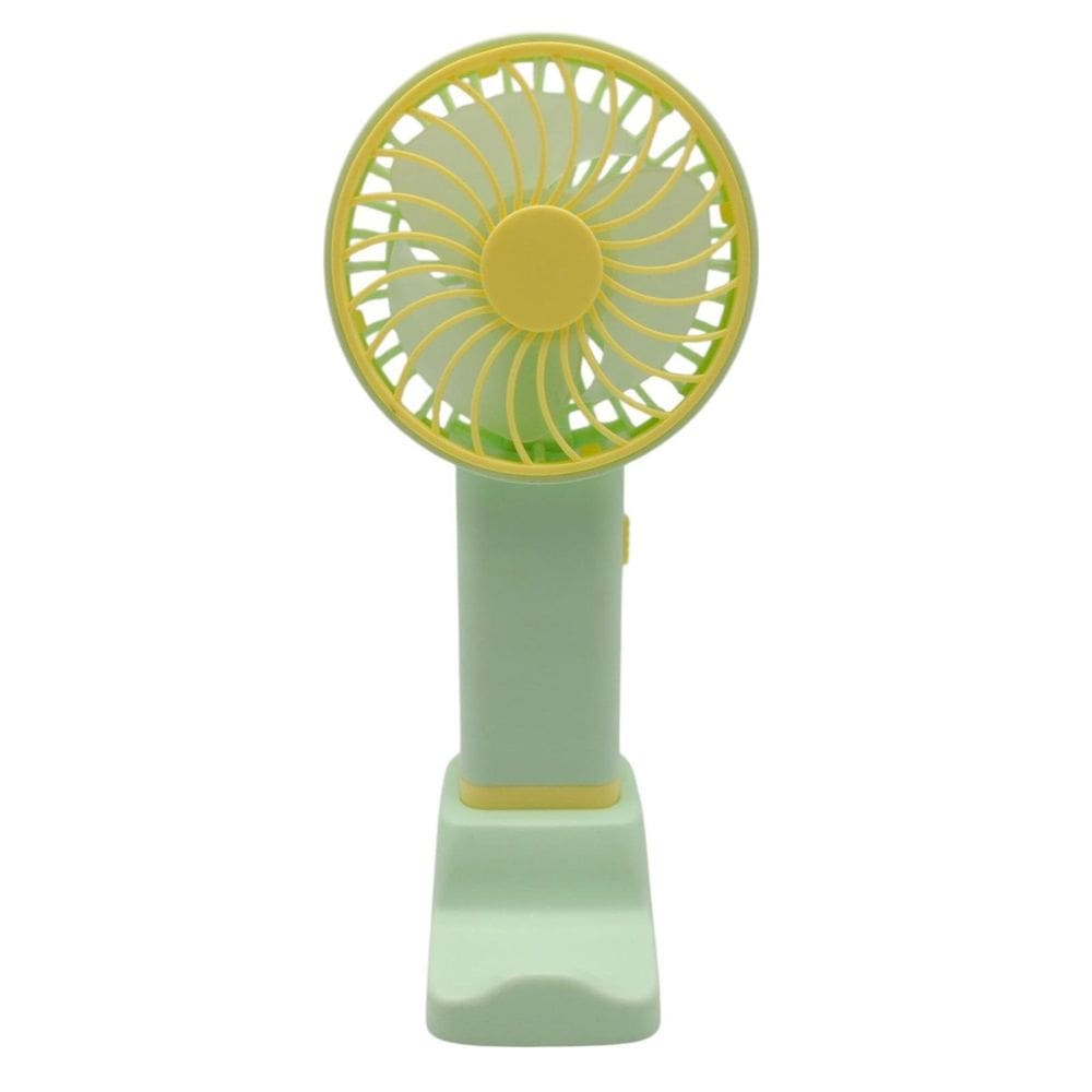 Mini Ventilador Recarregável Usb Portátil Suporte - Verde