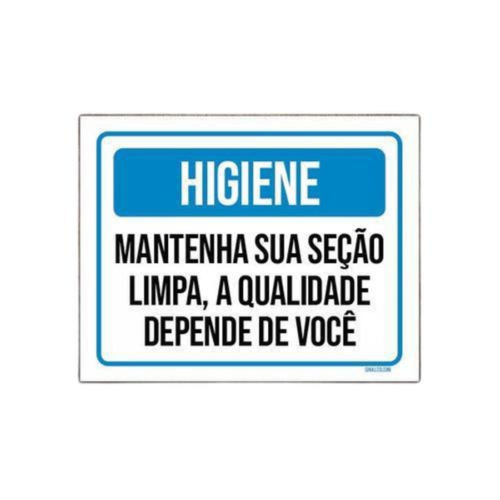 Kit 10 Placas Higiene Mantenha Sua Seção Limpa