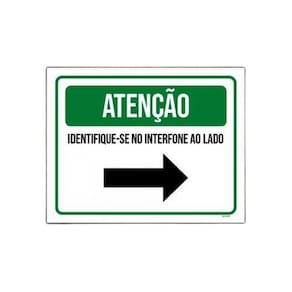 Placa Sinalização - Atenção Identifique-Se Interfone 36X46