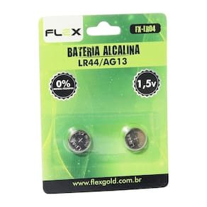 Pilha Alcalina Lr44 Ag13 1.5V Blister Com 2 Pçs Flex Fxlr04