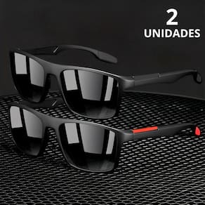 Kit 2 Óculos Masculino De Sol Polarizado Vermelho e Preto Espelhado Com Proteção UV400