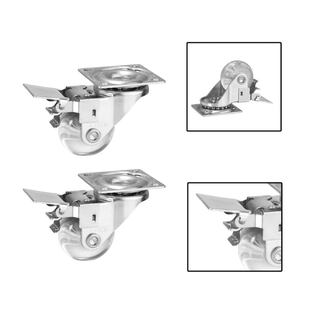 Kit 2 Rodízios Gel Rodinha Giratória Móveis 35Mm Com Freio