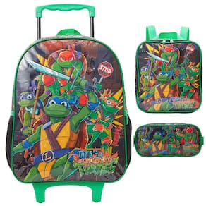 Kit Mochila Lancheira Estojo Xeryus Tartarugas Ninja X Preto