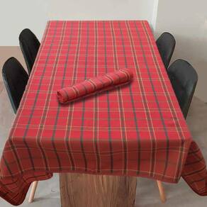 Toalha De Mesa Xadrez Para Natal Retângulo Vermelho 2,50-486