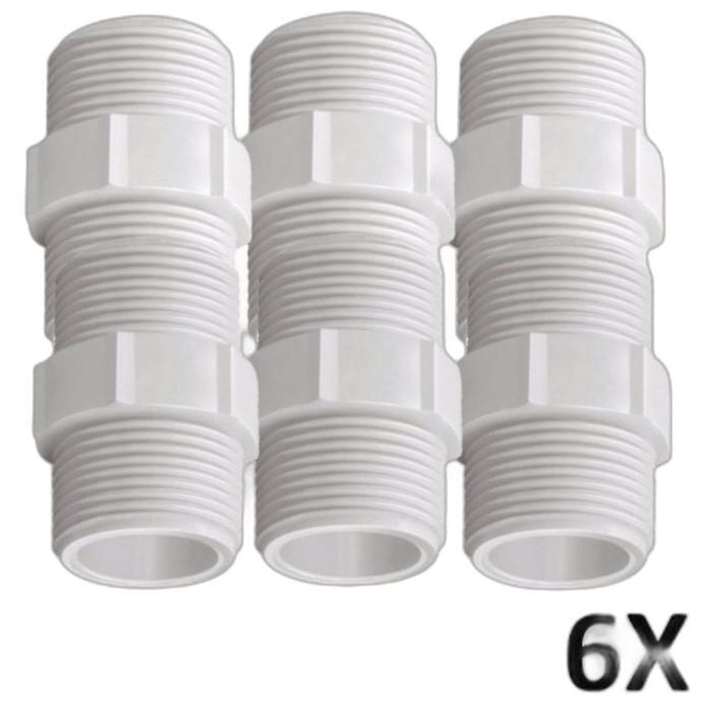 Kit 6 Niple/Nipel Pvc Roscável 1.1/2 Branca 50Mm Tigre