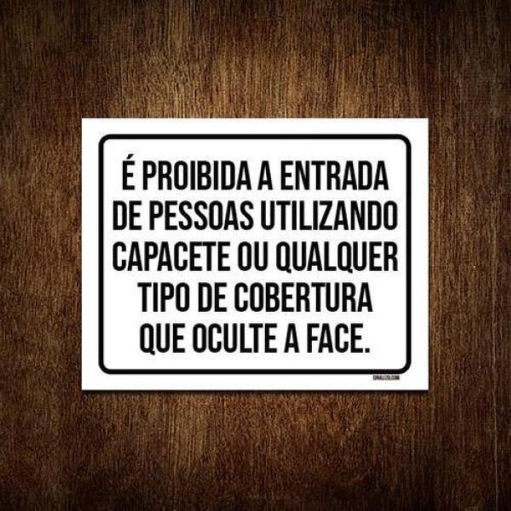 Kit 5 Placas Proibida Entrada Pessoas Utilizando Capacete