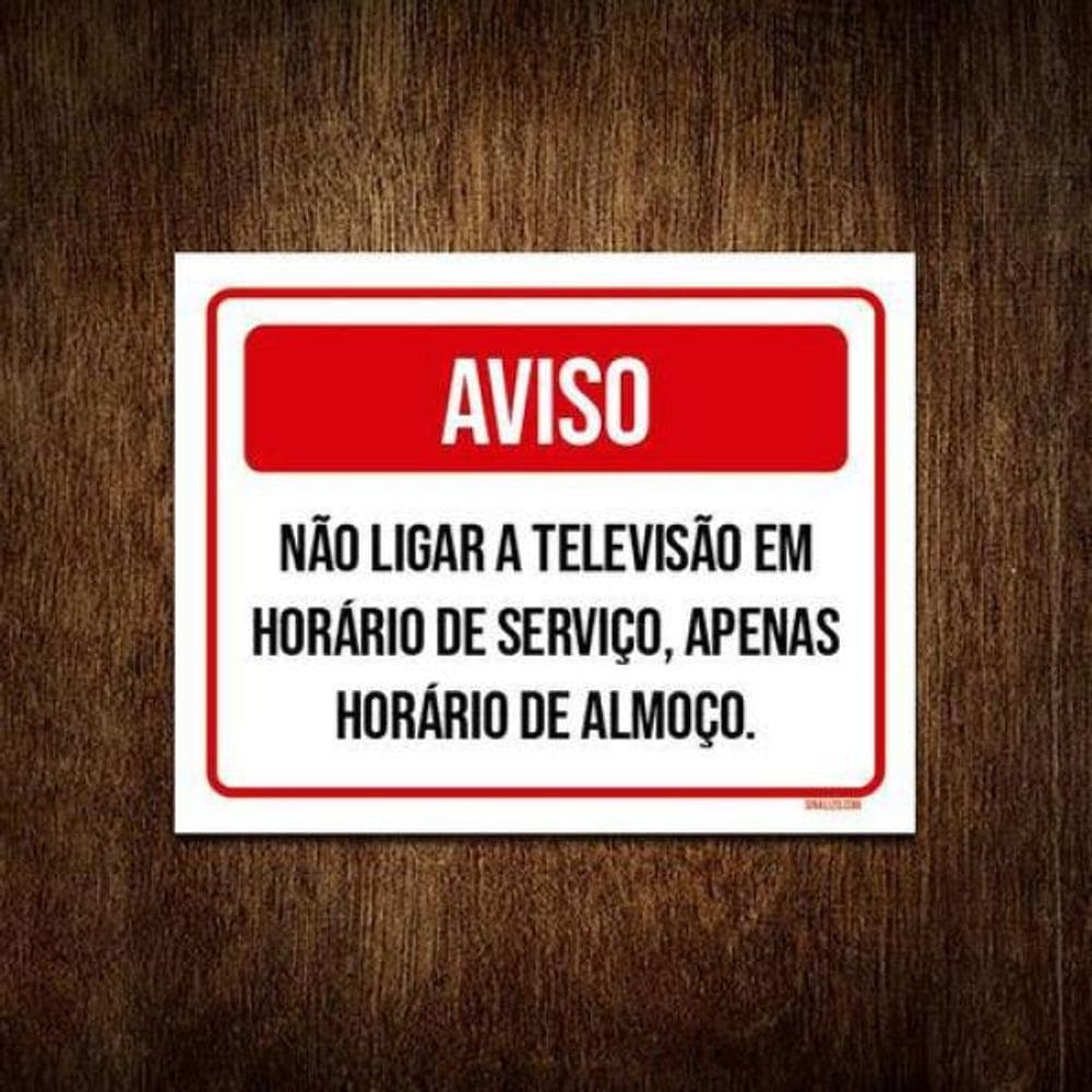 Kit 3 Placa Avio Não Ligar Televisão Em Horário De Serviço