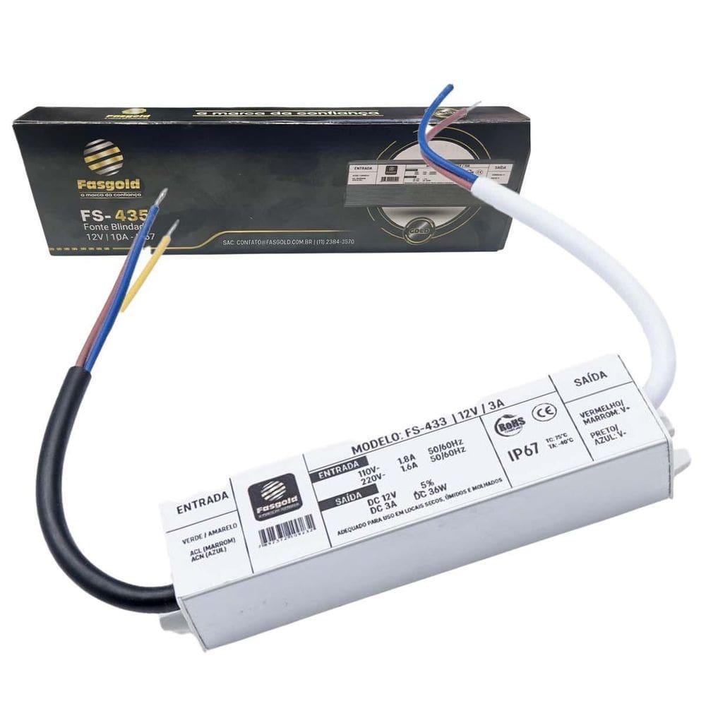 Fonte 12V 10A Externa Blindada Ip67 A Prova D`Agua Cftv 120W