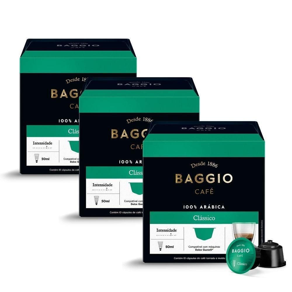 30 Cápsulas Café Baggio Clássico Para Dolce Gusto
