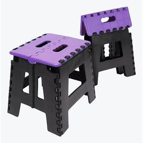 Banco Dobrável Portátil Até 100Kg Plástico Roxo