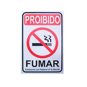 Placa Indicativa Sinalização Proibido Fumar 20cm X 30cm