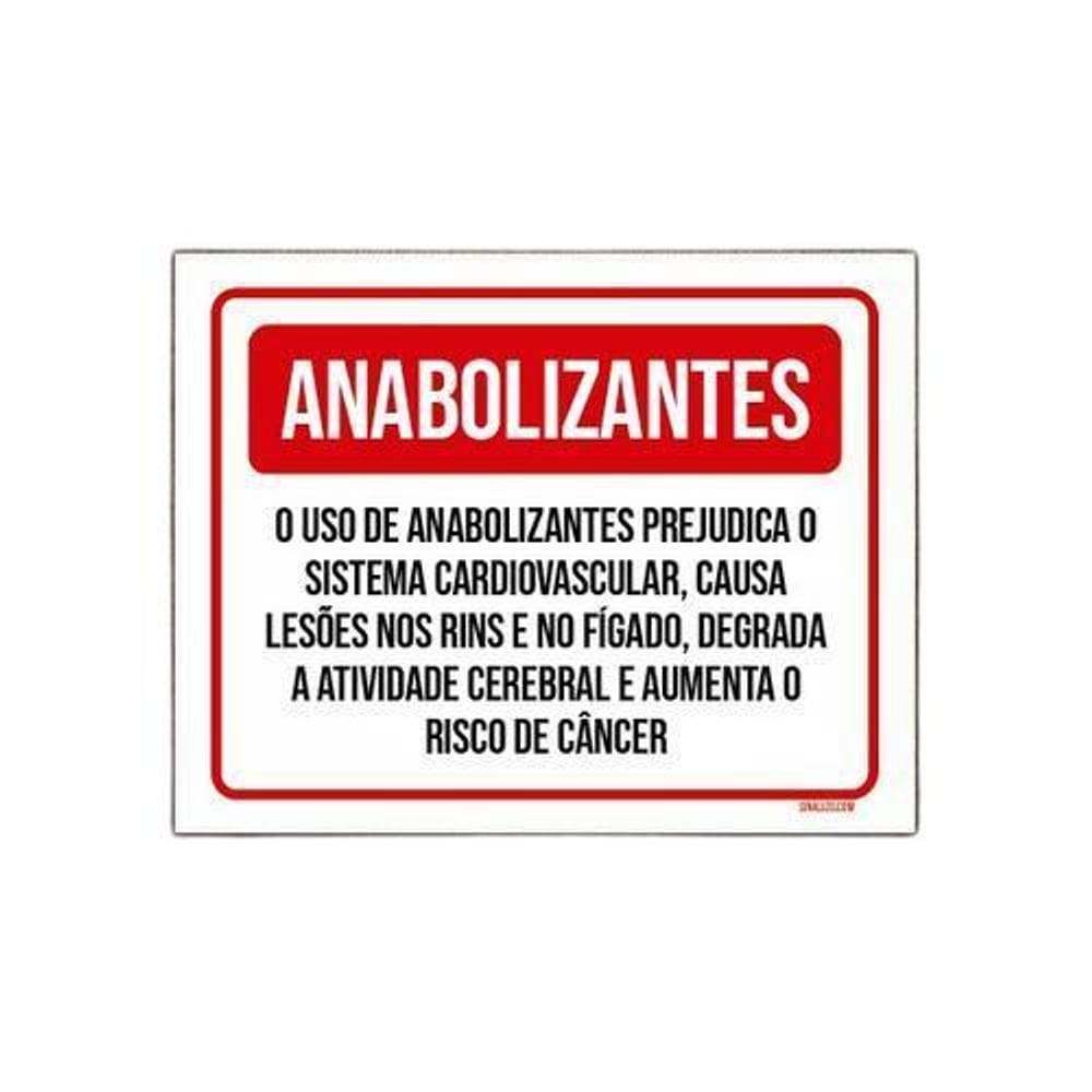 Placa Sinalização - Anabolizantes Prejudica Saúde 36X46