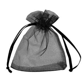 Kit 50 Saquinhos De Organza 7X9 Cm - Preto