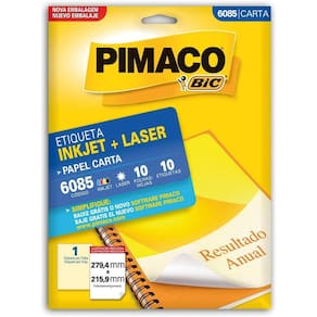 Etiqueta Inkjet + Laser Carta 10 Folhas 279,4 X 215,9Mm 6085