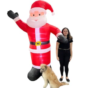 Papai Noel Inflavel Natal Natalino Gigante Luz Led Decoraçao Casa Loja Shopping Casa Porta