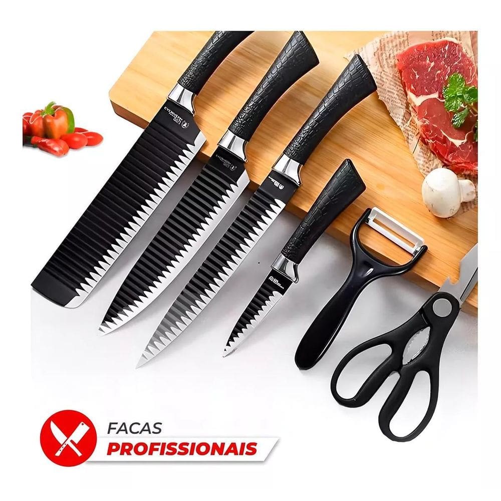 Super Facas Em Inóx 304 Profissional Luxo Pra Churrasco
