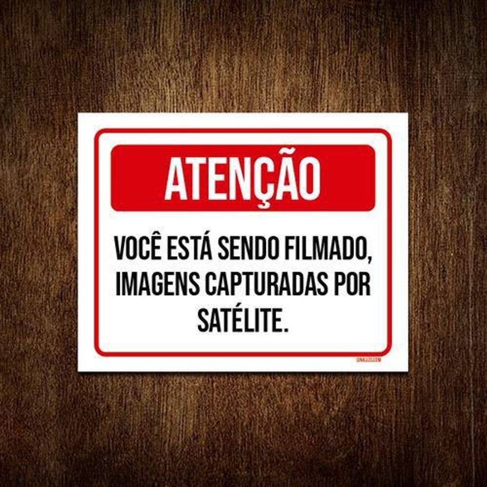 Placa Atenção Você Está Sendo Filmado Imagens 36X46