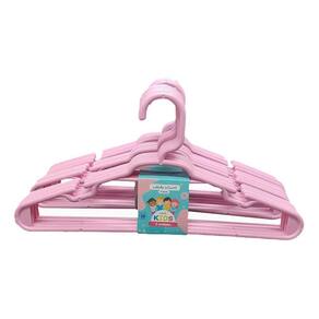 Kit 60 Cabides Plástico Reforçado Rosa Roupa Infantil 28X14