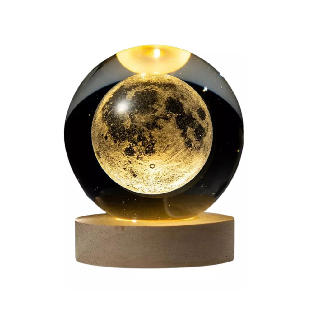 Luminária 3d Led de Mesa Bola de Cristal Design Elegante