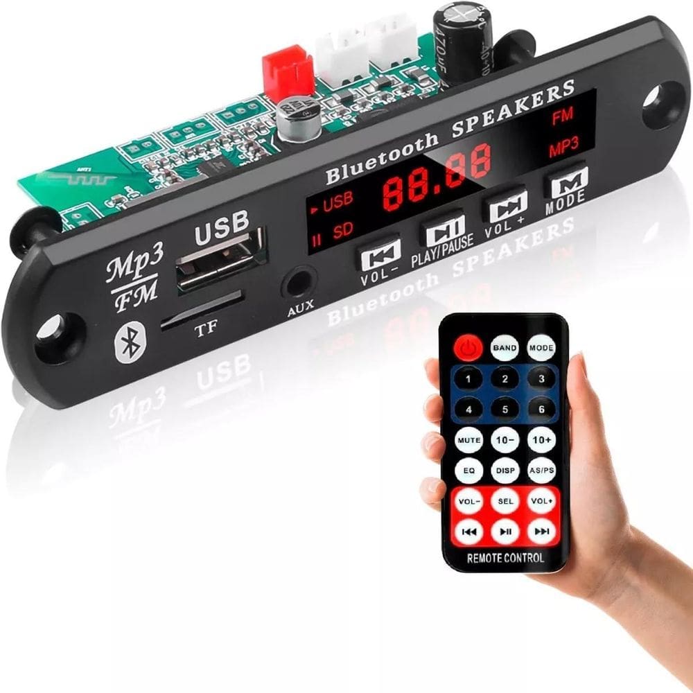 Placa Decodificadora Receiver Mp3 Fm Bluetooth Cartão Sd
