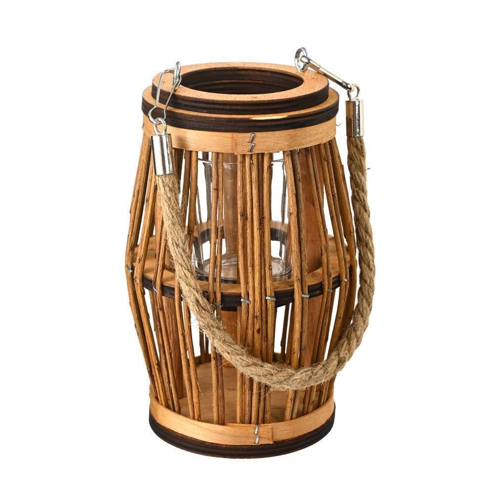 Castiçal Rústico Cordas 12X9.5X18Cm