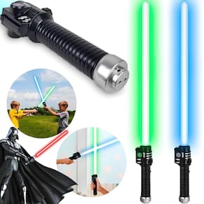 Kit 2 Espada Star Wars Sabre De Luz + Pilhas Com Luz E Som