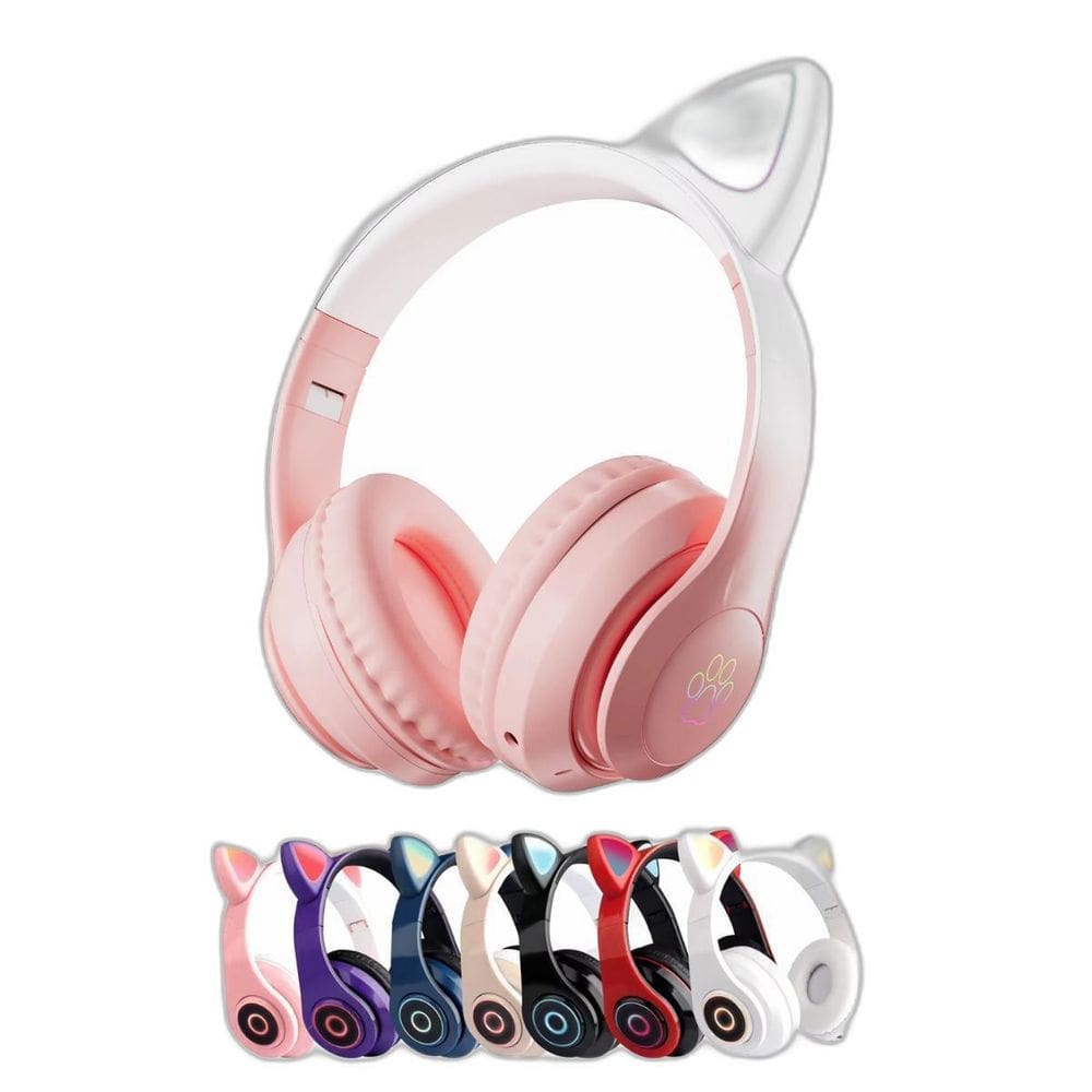 Fone De Ouvido Orelha De Gatinho Led Bluetooth Sem Fio