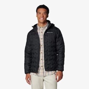 Jaqueta Columbia Down Delta Ridge com Capuz Preto Masculino