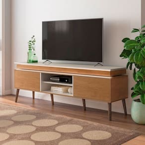 Rack para TV Até 75 Polegadas com Led Lumina 2 Portas Cinamomo/Off White - Artely