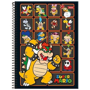 Caderno Univ 10 Matérias 160Fls Super Mario Bowser Foroni