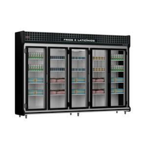 Expositor Refrigerado Auto Serviço Polofrio 3,00m 5 Portas 2157 220v