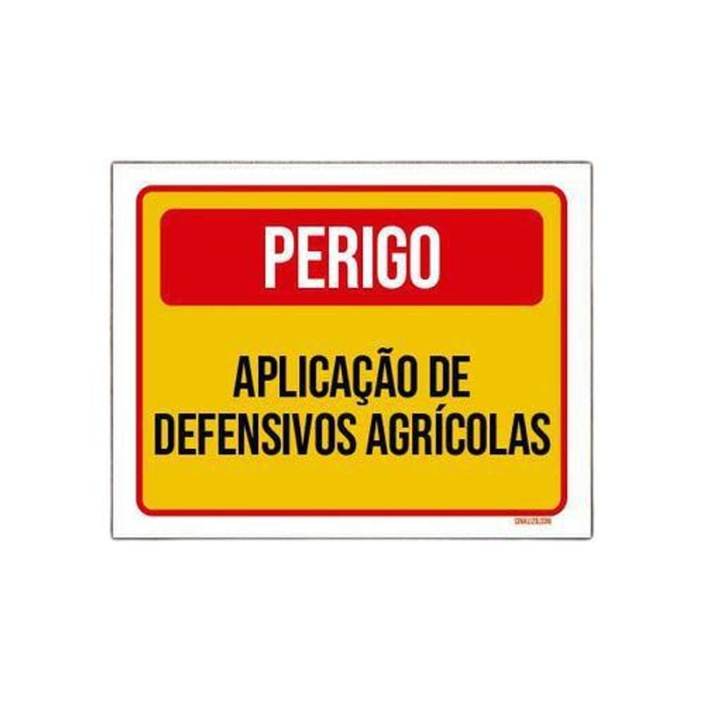 Kit 10 Placas Perigo Aplicação De Defensivos Agrícolas