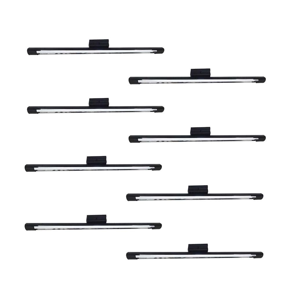 Luminaria Tubular Sobrepor 120Cm Com Lâmpada Led 1X18w 6500K(Branco Frio)Preto Kit8