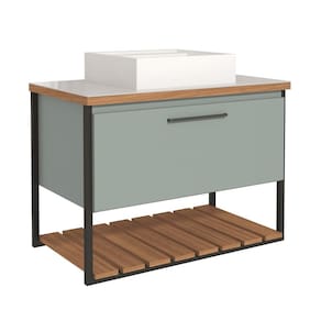 Armário Gabinete Para Banheiro 80cm Mdf 1 Porta 1 Prateleira Pistache