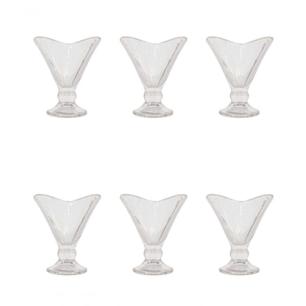 Taça De Sobremesa Vidro Cristal Diamond 6 Peças 170ml