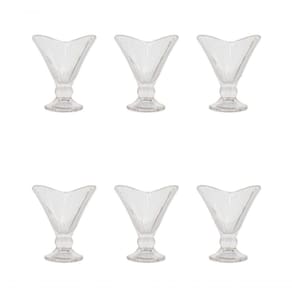 Taça De Sobremesa Vidro Cristal Diamond 6 Peças 170ml