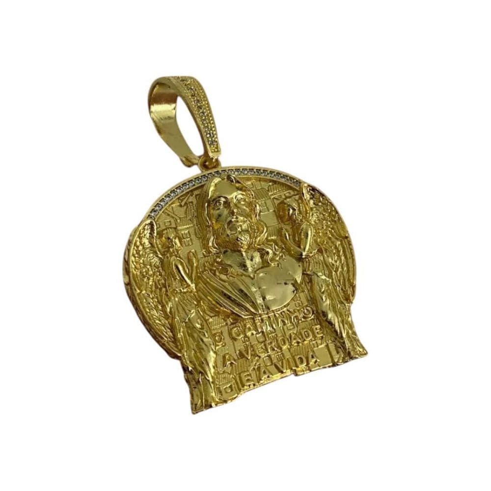Pingente Jesus É O Caminho G - Banhado A Ouro 18K
