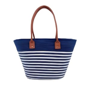 Bolsa Alice Palucci Palha Alça Dupla Listras