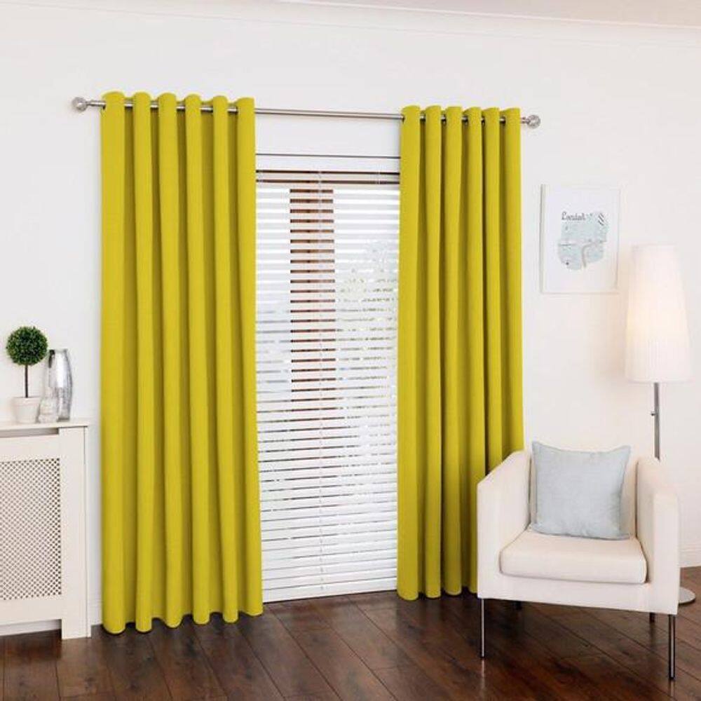 Cortina Amarelo-Canário Sala Quarto 300X180 - Fabritex