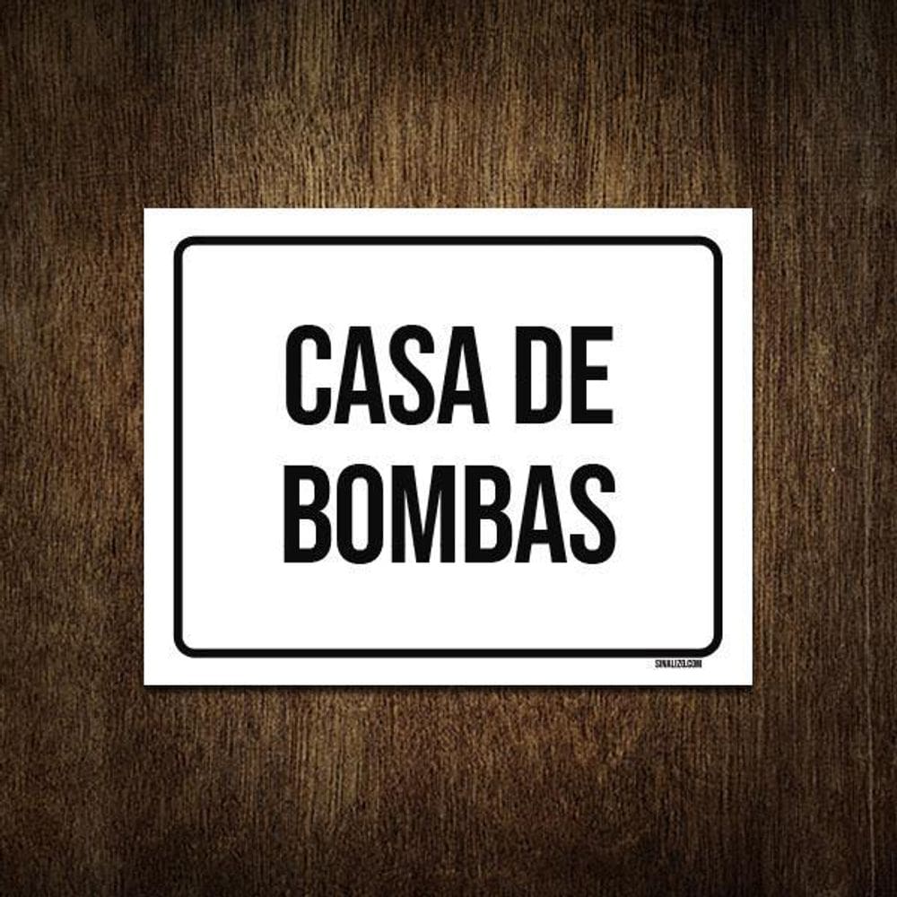 Placa Sinalização Casa De Bombas 27X35