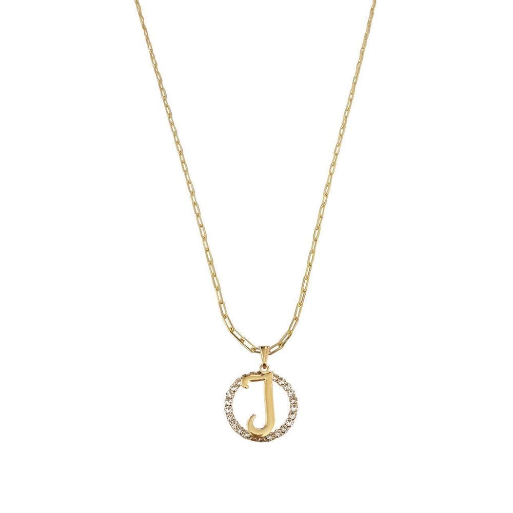 Colar Corrente 50 Cm Feminina Pingente Letra I Banhado Ouro