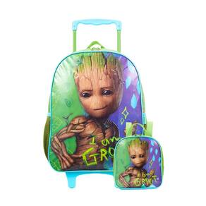 Kit Escolar Mochila Rodinha + Lancheira Groot Guardiões