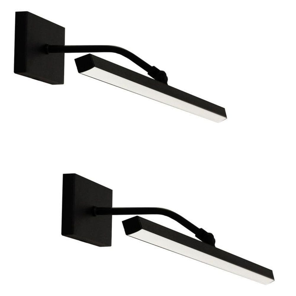 Kit 2 Luminárias Arandela Espelho Led 3000K Preto 110V