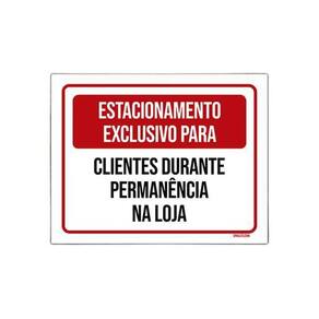 Placa Sinalização Estacionamento Exclusivo Clientes 36X46