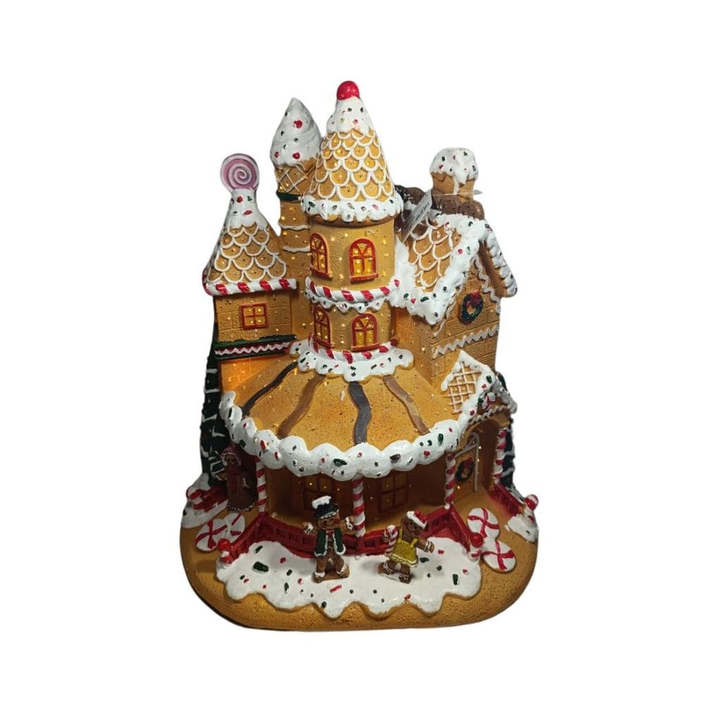 Enfeite Loja De Doces Ginger Natal C/Luz 38X33Cm Florarte