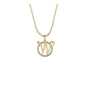 Colar Corrente 50 Cm Feminina Pingente Letra W Banhado Ouro