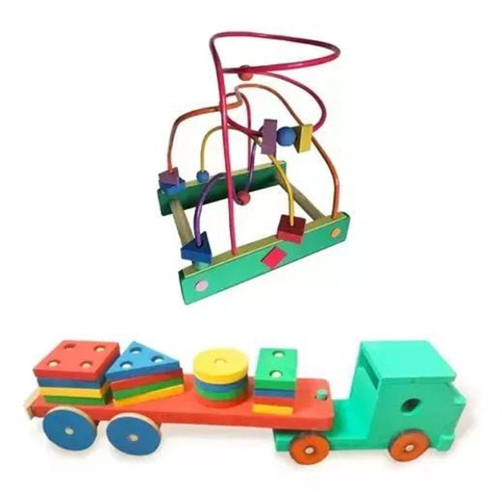 Kit Caminhão Com Peças Geométricas + Aramado Grande